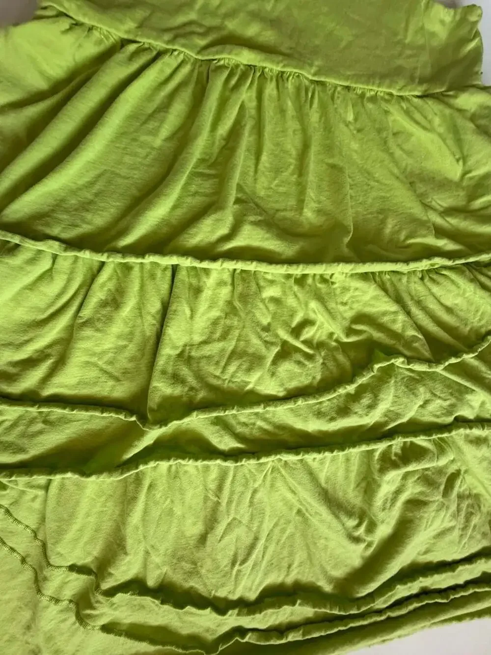Garnet Hill Lime Tiered Ruffle Tank Dress 12